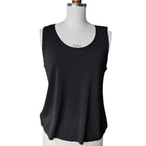 Eileen Fisher Classic Silk Black Tank Top